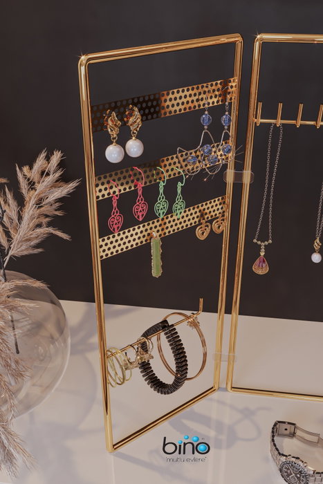 Aberto Design Organizador de Joyas de Pie Dorado